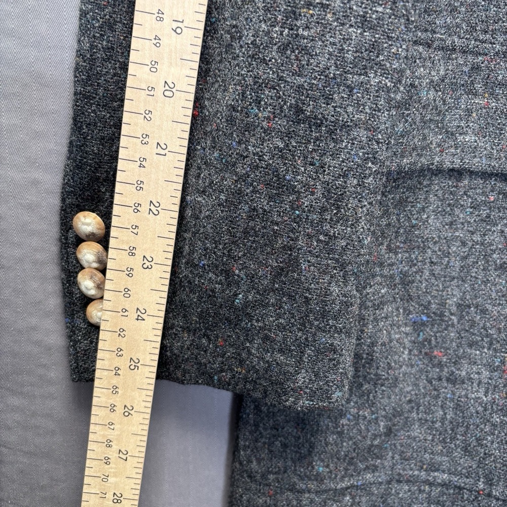 Vintage Austin Reed Wool Tweed Blazer Mens 42R Grey Flecked Sport Coat USA Made - Picture 12 of 16